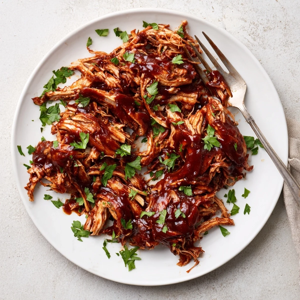 Golden glazed slow cooker chicken breasts coated in rich Sweet Baby Rays barbecue sauce