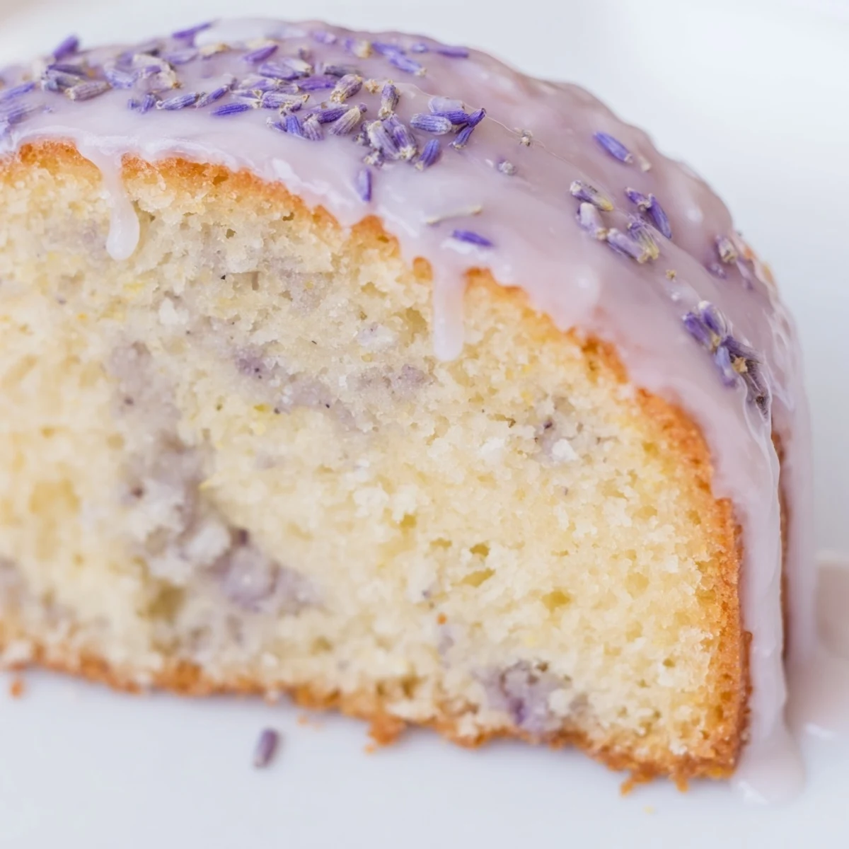 Delicate Lavender Cake Lemon Glaze