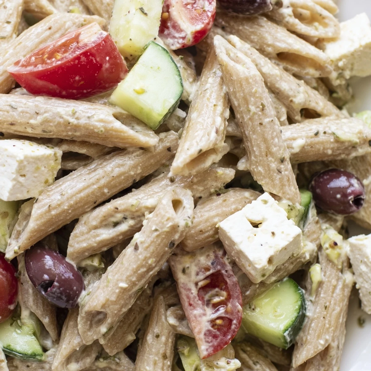 High Protein Greek Pasta Salad