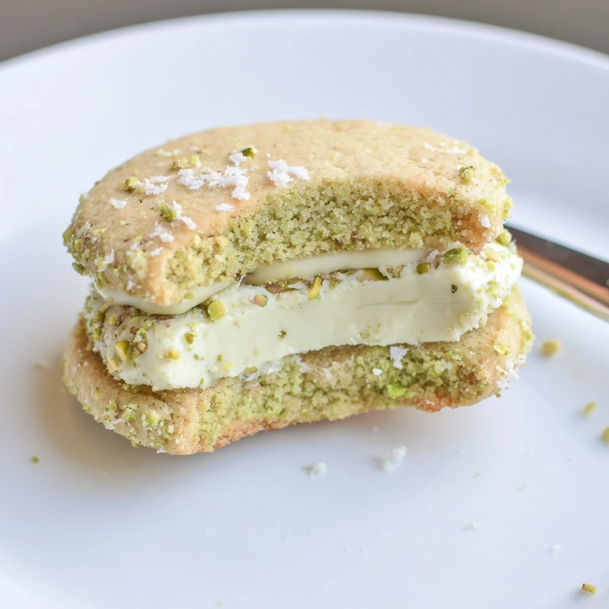 Crisp edges and melting centers in this Pistachio Cream Cookies Recipe