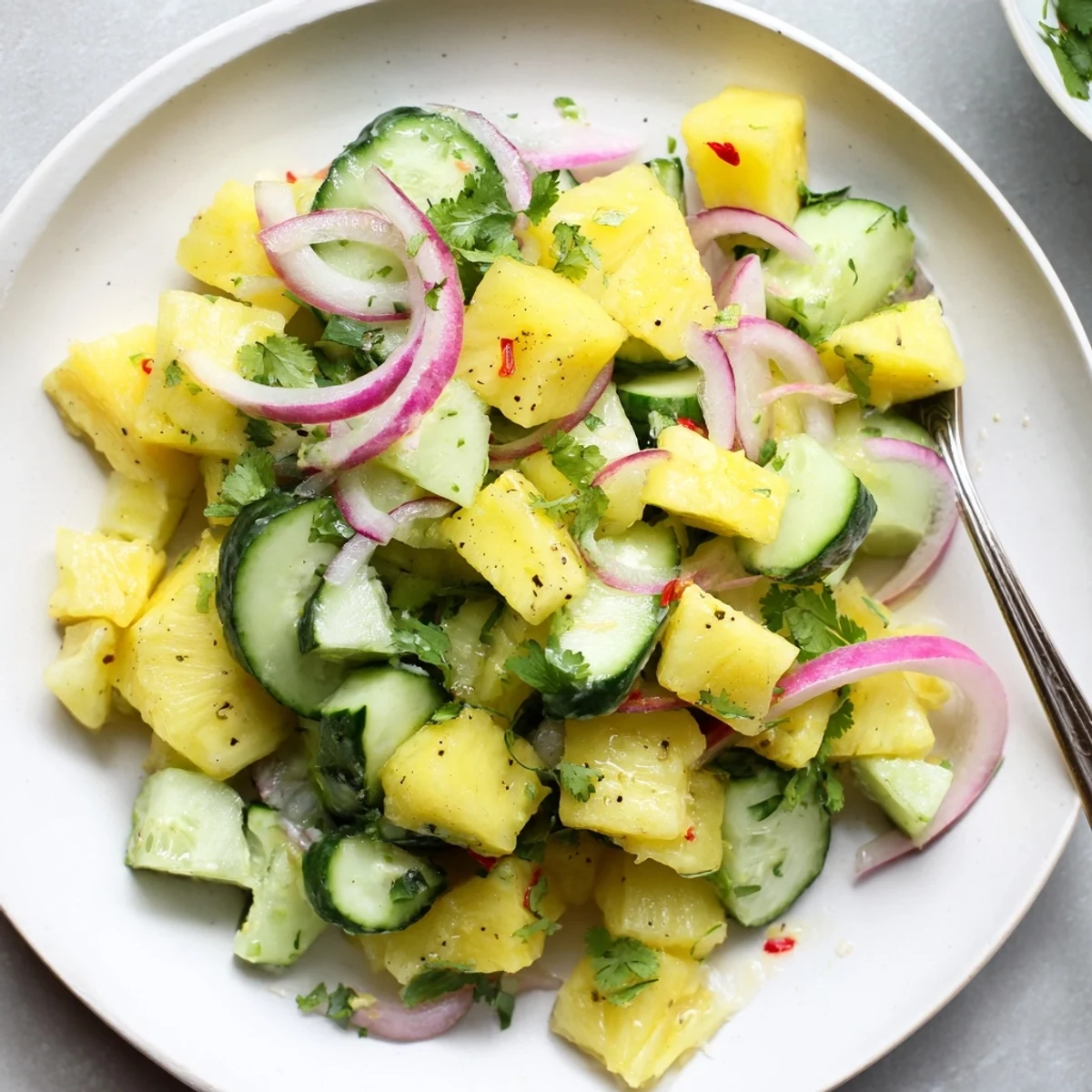 Pineapple Cucumber Salad chilled, refreshing summer side for grilled fish or tacos.