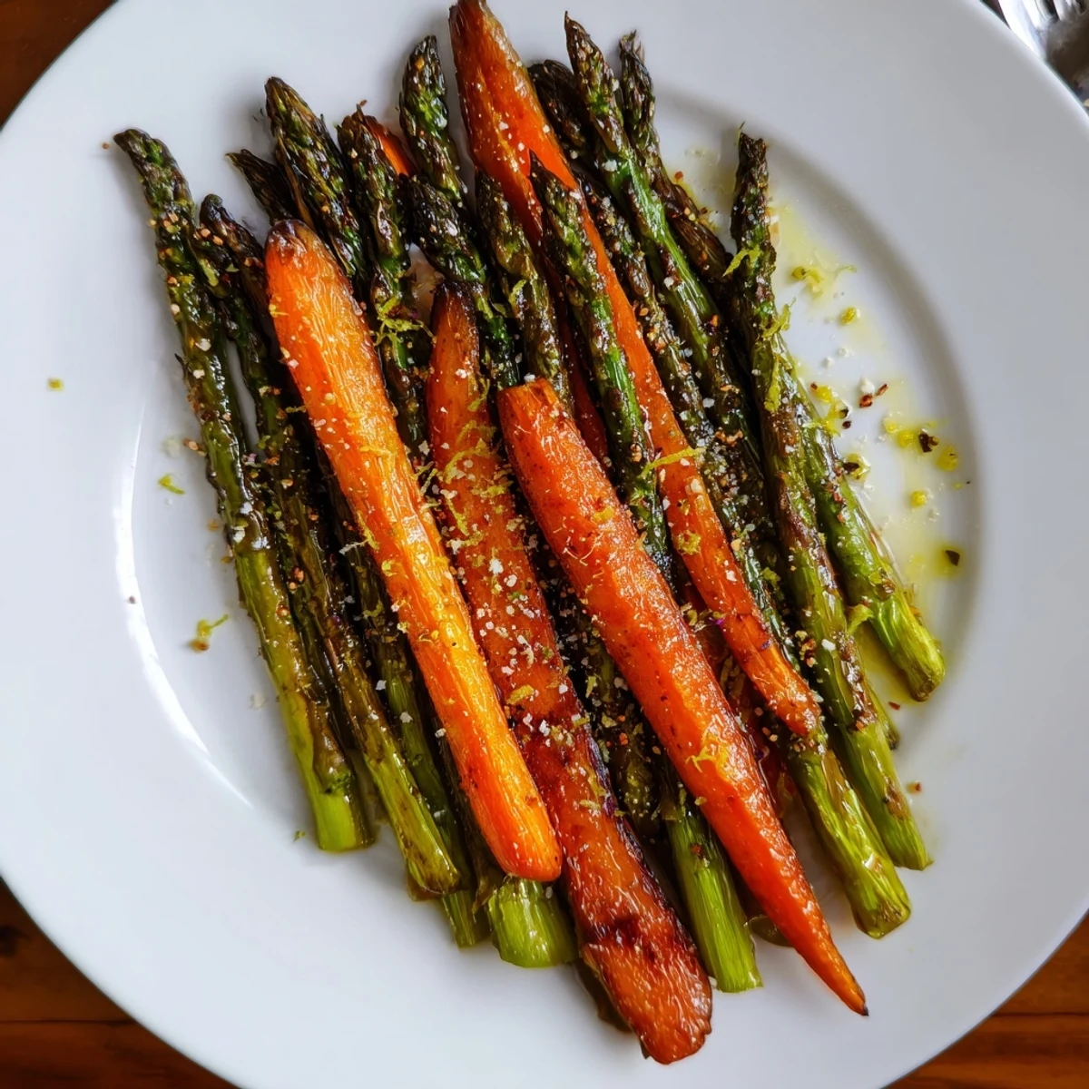 Zesty Roasted Asparagus Carrots tossed with olive oil, perfect alongside salmon