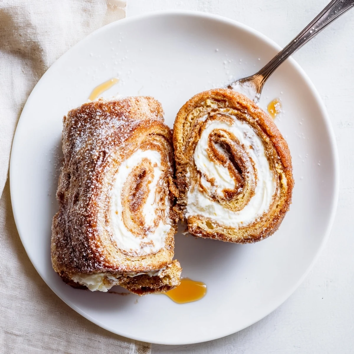 Cinnamon Roll French Toast Roll Ups warm and gooey, cinnamon sugar crust