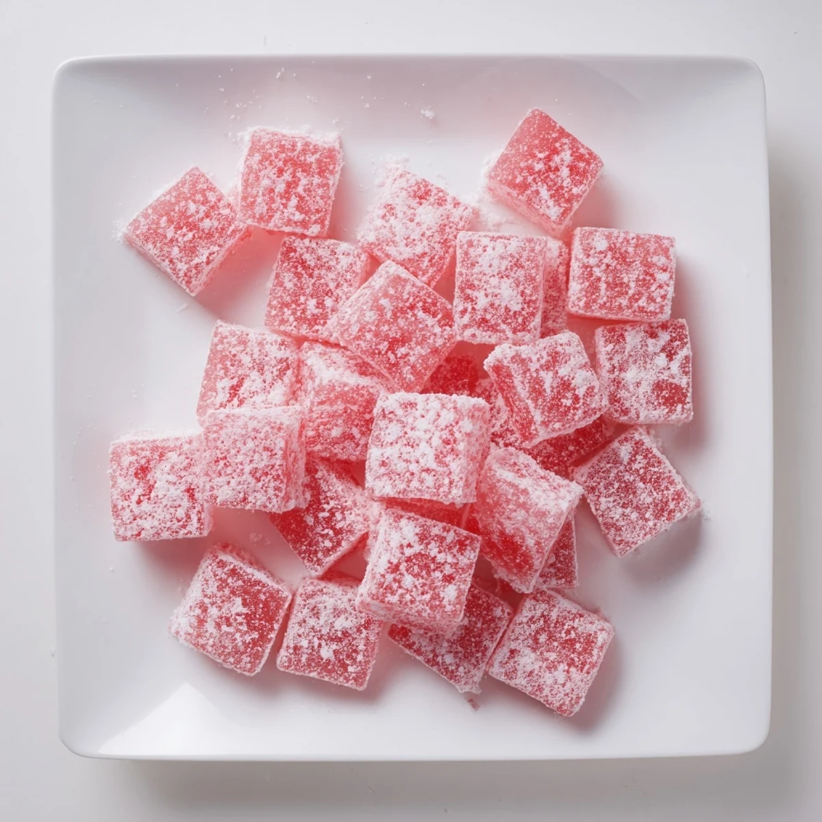 Chewy sour watermelon fruit chews coated in tangy sugar and citric acid