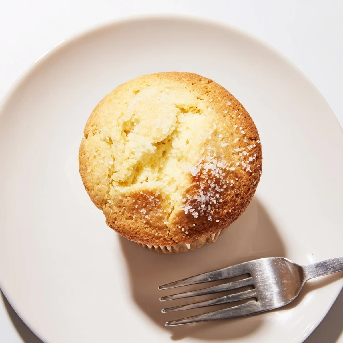 Moist lemon cream cheese muffins studded with lemon zest and sprinkled with sparkling coarse sugar
