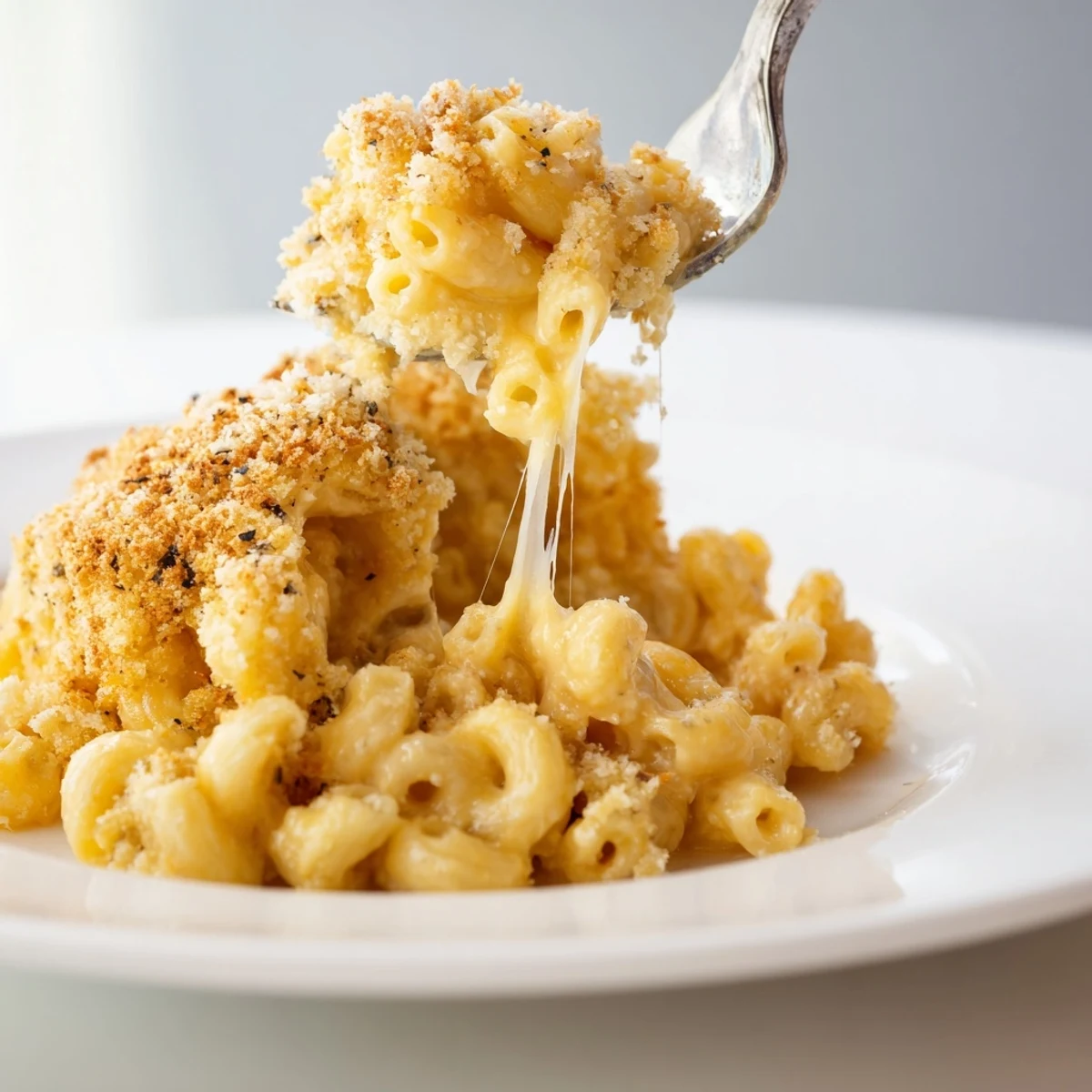 Steaming bowl of tender noodles blanketed in rich, velvety Mac And Cheese.
