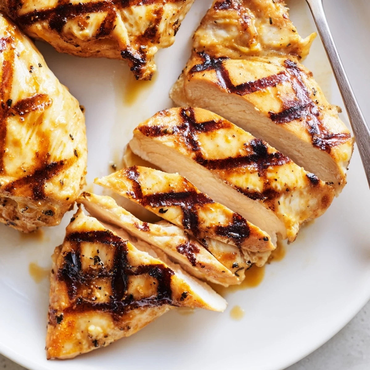 Sizzling Mayo Marinated Grilled Chicken served alongside fresh salad and roasted vegetables