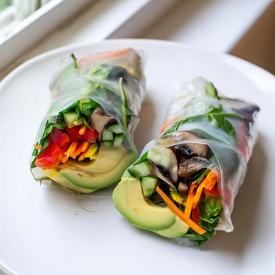 Avocado Shiitake Spring Rolls